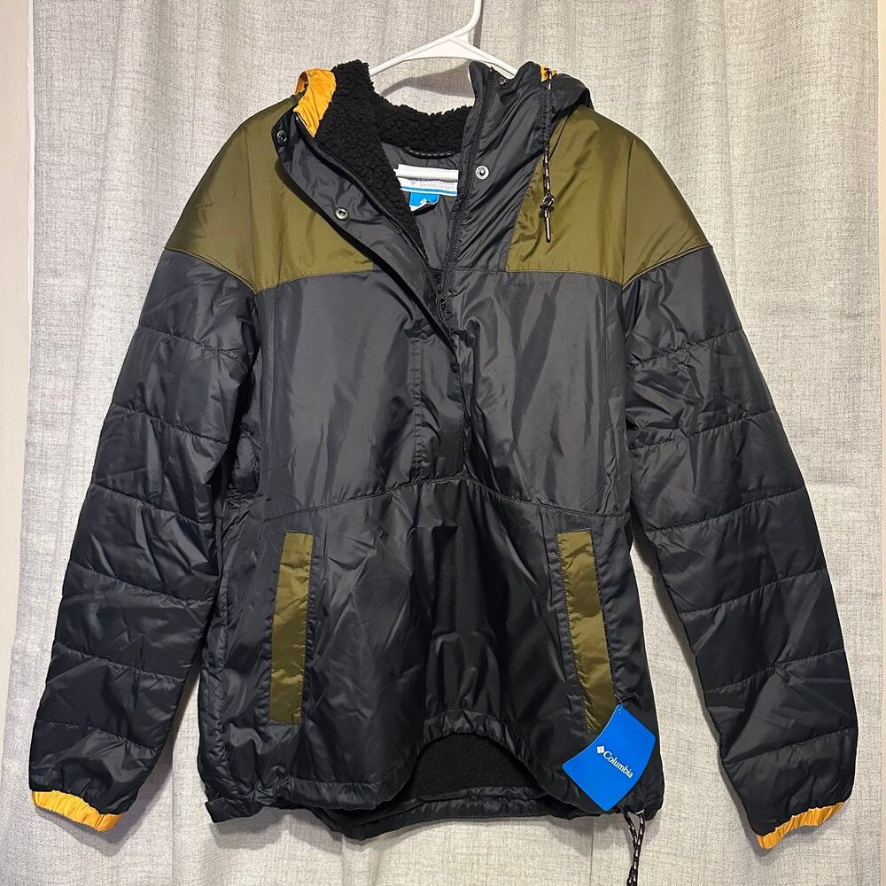 Women's Columbia Lodge Pullover Jacket - Size XL, Olive Green/Black
